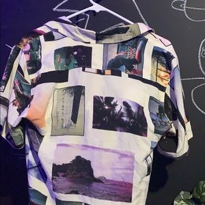 women’s or mens button t shirt